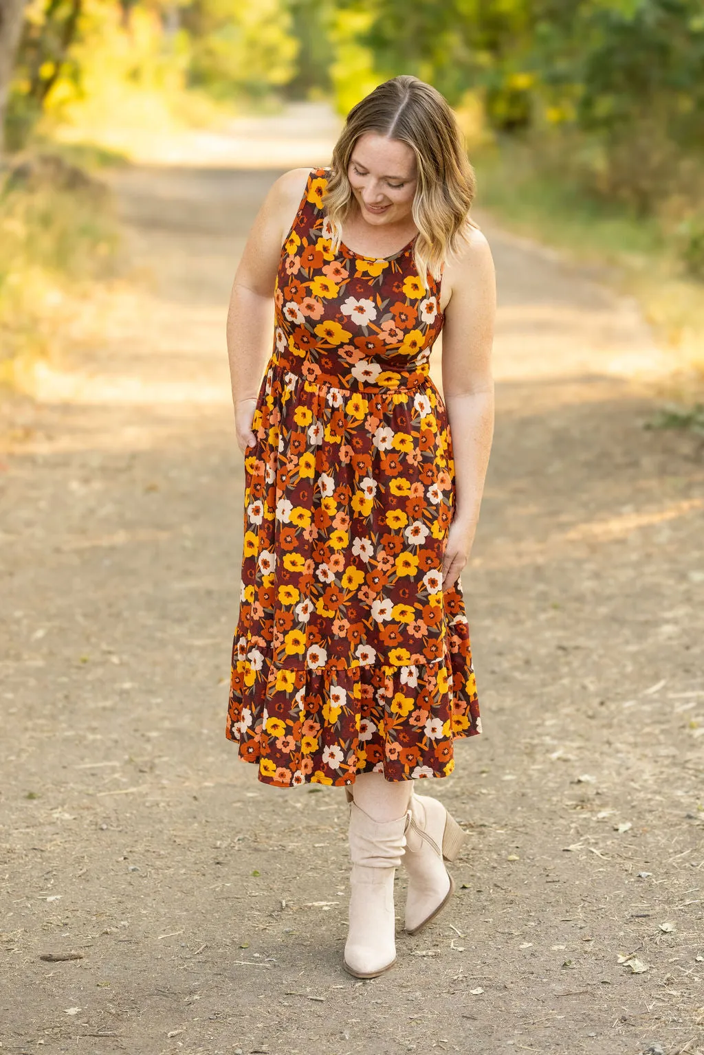 Bailey Dress - Brown Fall Floral